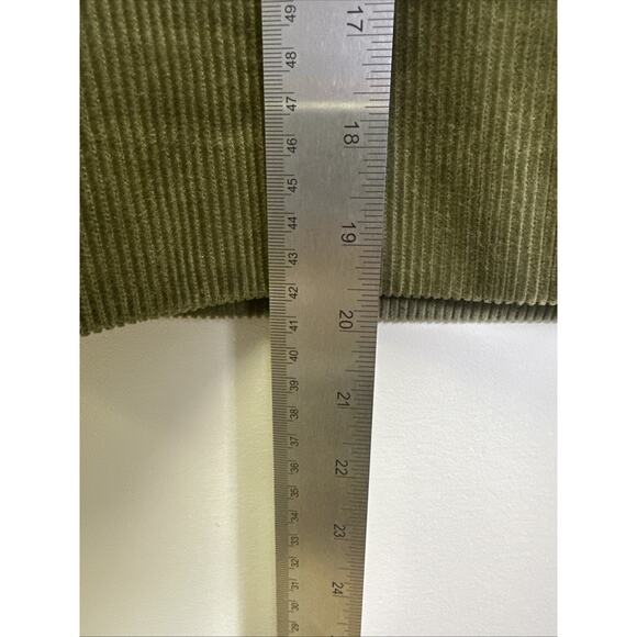 Talbots Knee Length Skirt 8P Green Corduroy Pockets Lined Button Front Fall - Picture 8 of 9